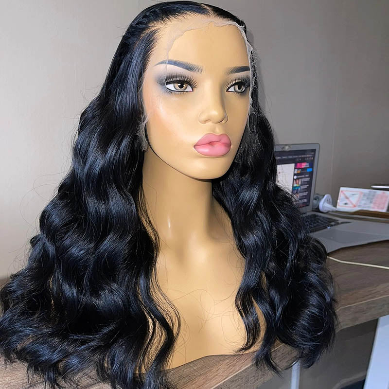 13x4 HD Lace Frontal Wig Black Loose Curly Pre-plucked Human Hair Wig  Invisible Lace – Beeos Hair