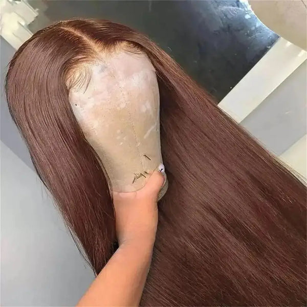 Beeos SKINLIKE Real HD Lace 5X5 Closure Wig Brown Color Silky Straight 5*5 Ware and Go Glueless Wig ZH034