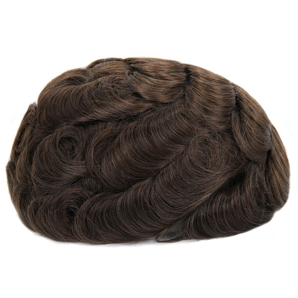 Beeos 8*10 French Lace Toupee 100% Human Hair Invisible Knots Natural Hairline Men's Hair Pieces TP13