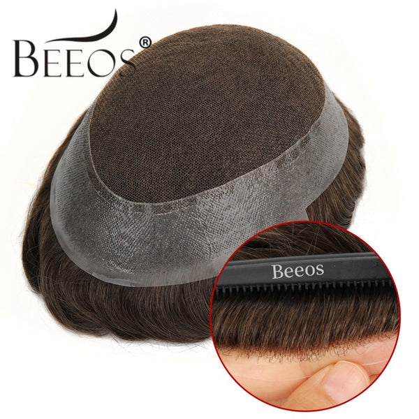 8*10 Australia Lace Toupee 100% Human Hair Invisible Knots Natural Hairline Men's Hair Pieces TP12