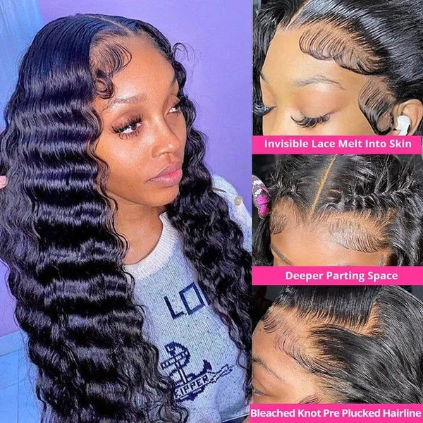 Beeos Pre-Everything 9x6 Wear and Go Glueless Wig HD Lace Wigs Deep Wave Pre Plucked ZH022