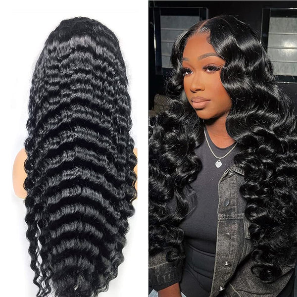 Beeos Pre-Everything 9x6 Wear and Go Glueless Wig HD Lace Wigs Deep Wave Pre Plucked ZH022