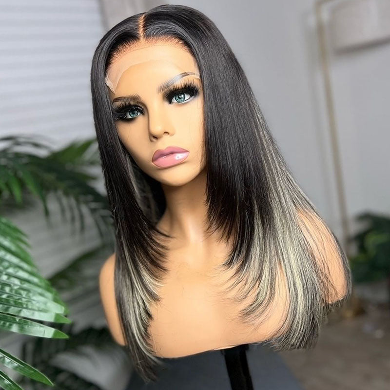  BEEOS Wear and Go Glueless Wigs Elastic Band 5x5 Skinlike Real HD Lace Closure Wig, 180% Density Pre Plucked Bleached Knots Straight Virgin