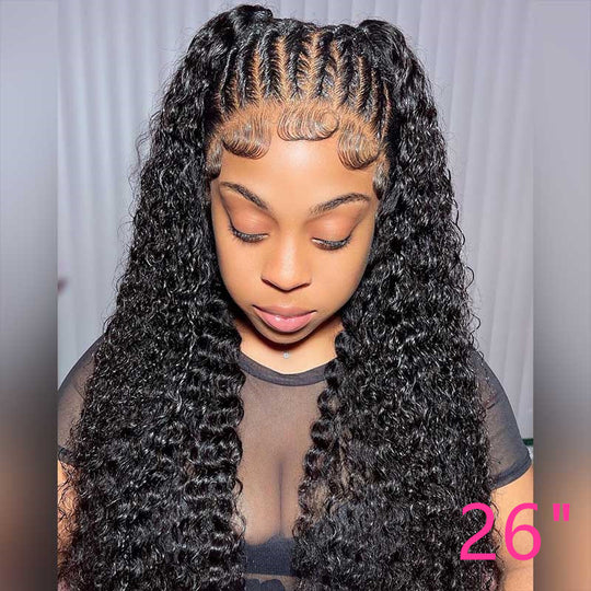 Beeos Full Lace Wig Deep Curly Pre-plucked Human Hair Wig BF001